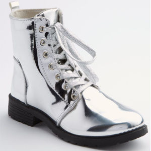 metallic combat boots